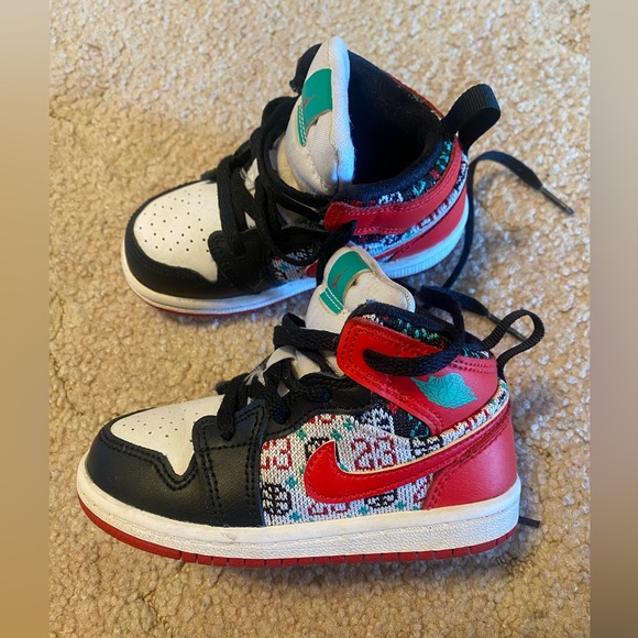 Jordan Other - Jordan Mids Kids Black and Red Patterned Sneakers